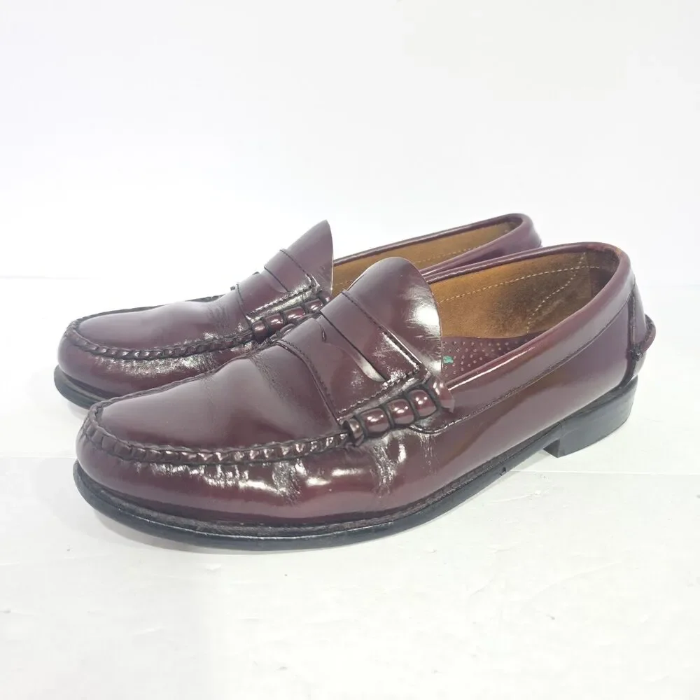 VTG L.L. Bean Penny Loafers Men's Size 9D Burgundy Leather Dress Shoe Slip On